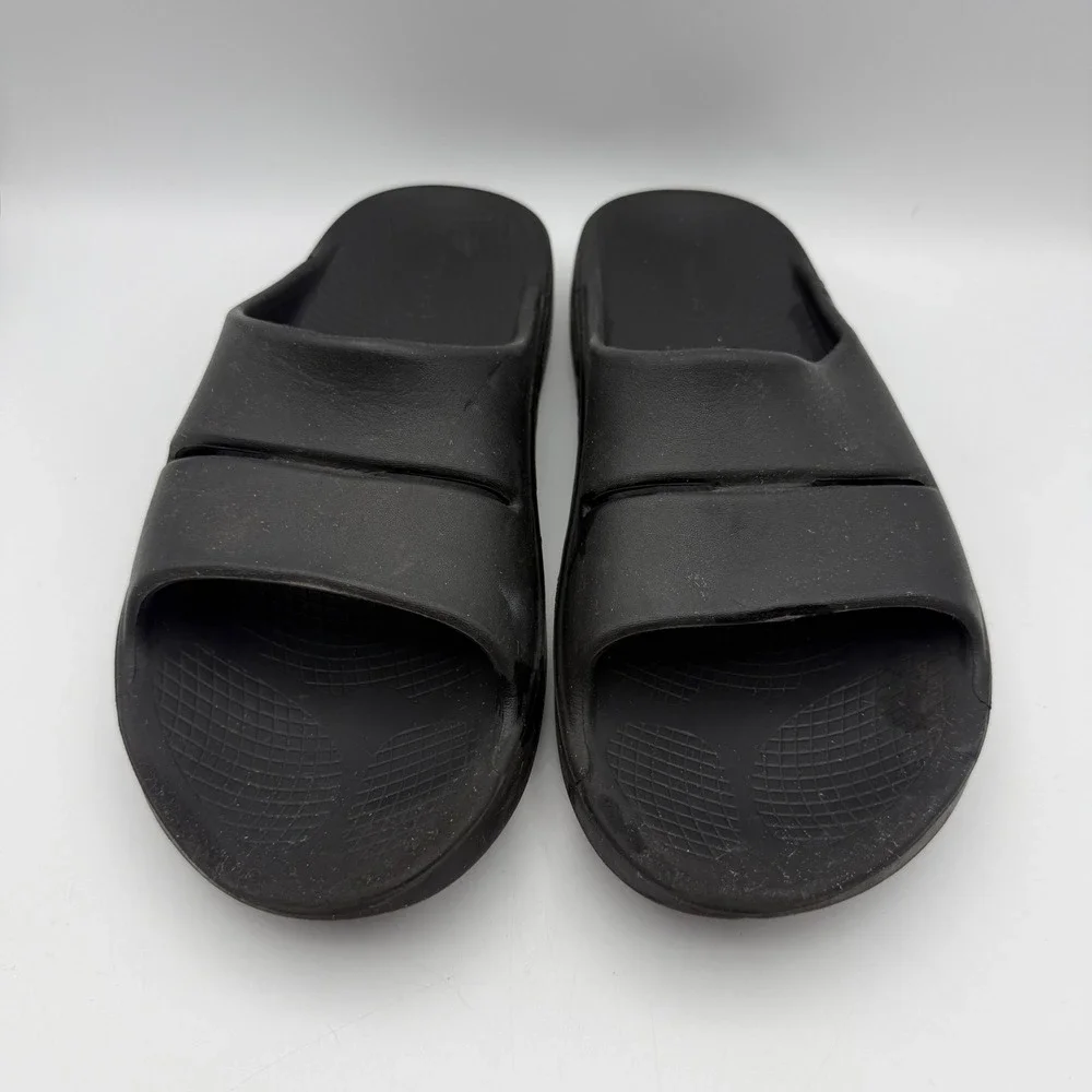 Oofos Ooahh Recovery Slides Mens 10 Womens 12 Black Athletic Sandals Comfort‎